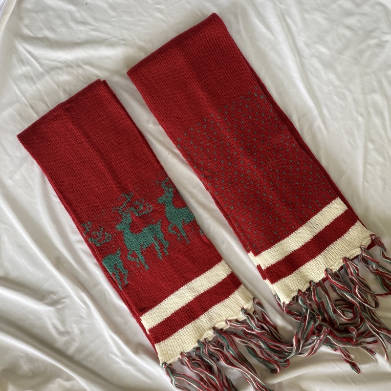 Syal / Syall / Selendang / Scarf Rajut Motif Natal