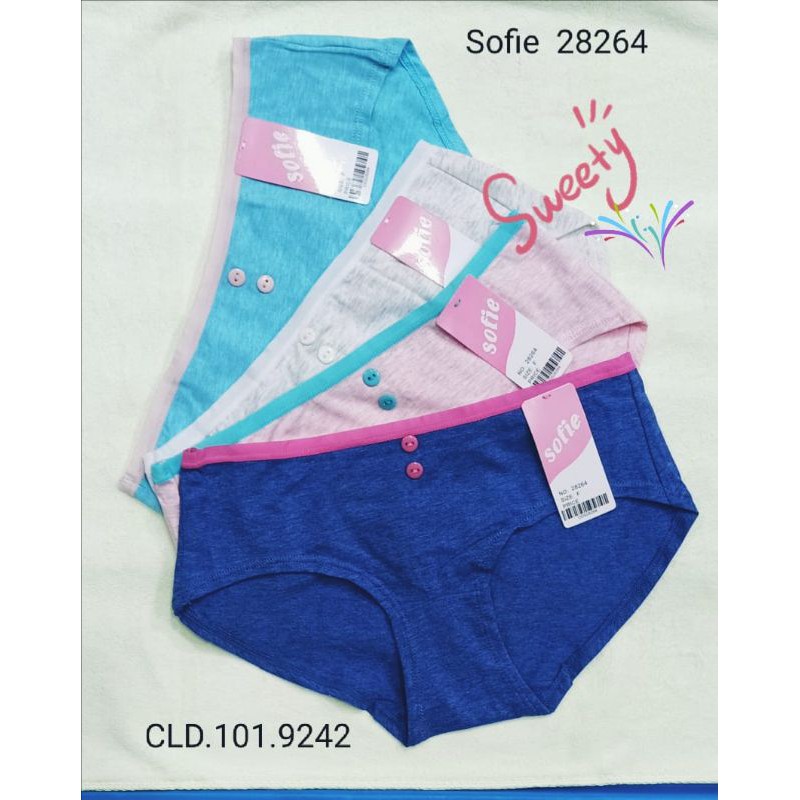 3pcs celana dalam remaja wanita katun spandex SOFIE / pakaian dalam halus