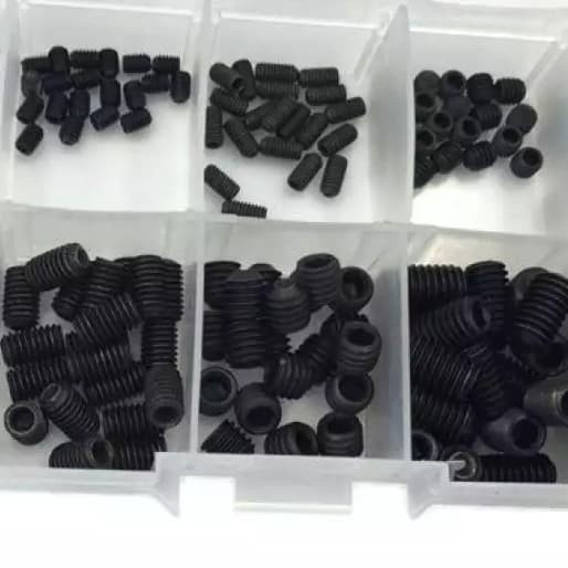 200pcs Stainless Steel Black Hex Set Screw Grub Screws Assortment Kit