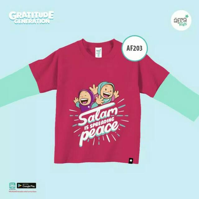 Afra Kids AF 203 Baju Kaos Anak Islami Bahan Katun Combed