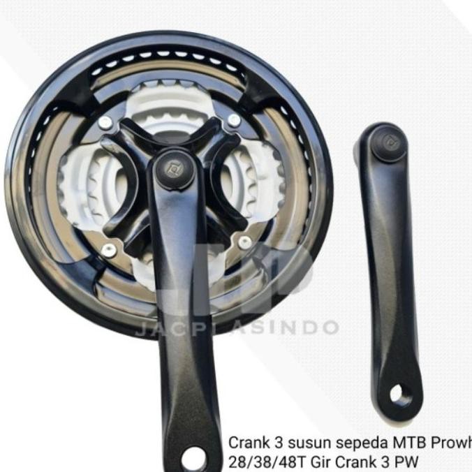 Termurah Prowheel Crank 3 Susun Alloy Hitam 28/38/48T Gir Termurah