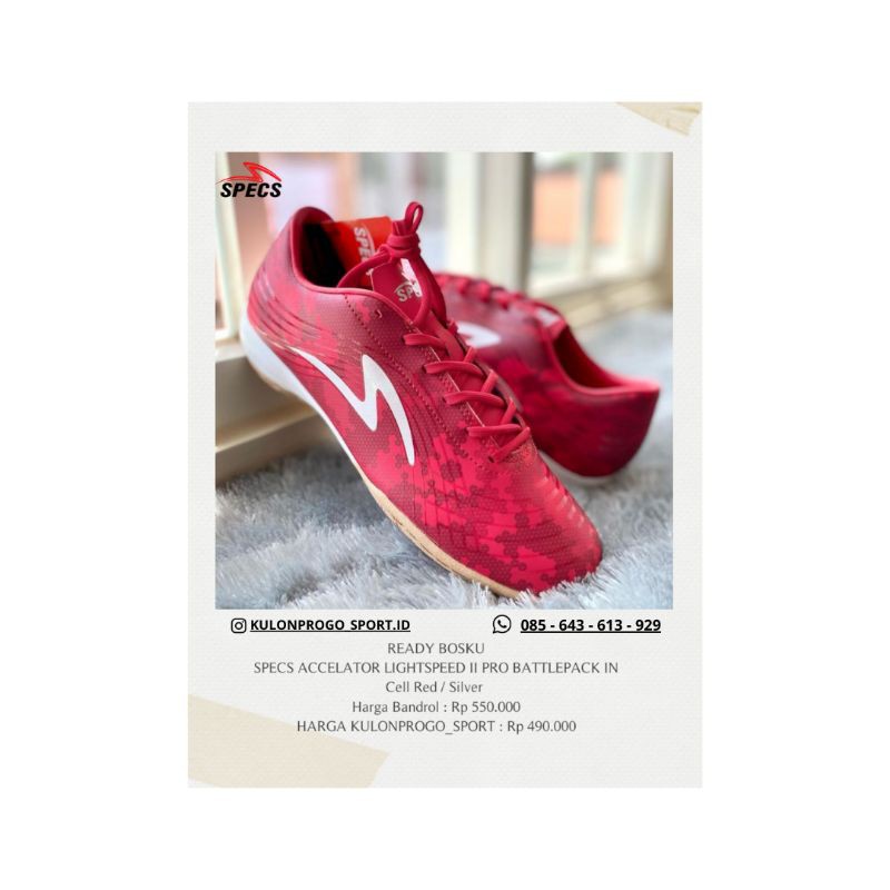 SPECS ACCELATOR LIGHTSPEED II PRO BATTLEPACK IN Cell Red / Silver