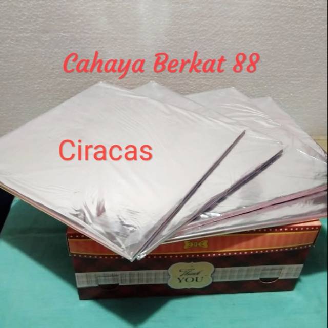 

tatakan kue 25 alas cake kotak silver triplek