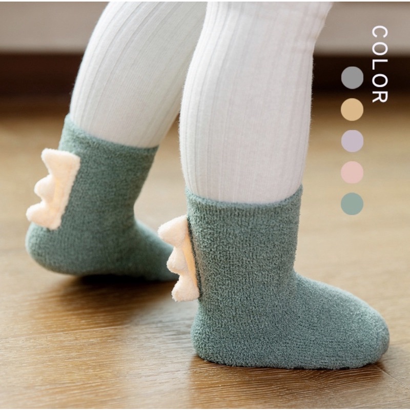 Kaos Kaki Anak Bayi Antislip Model Polos Dino / Baby Socks