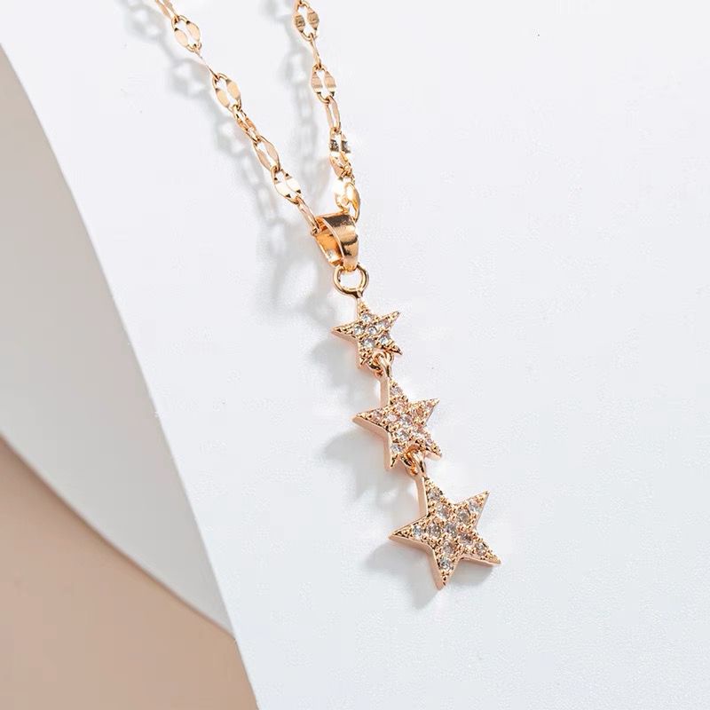 COD! kalung titanium wanita star juntai / bintang juntai anti karat import