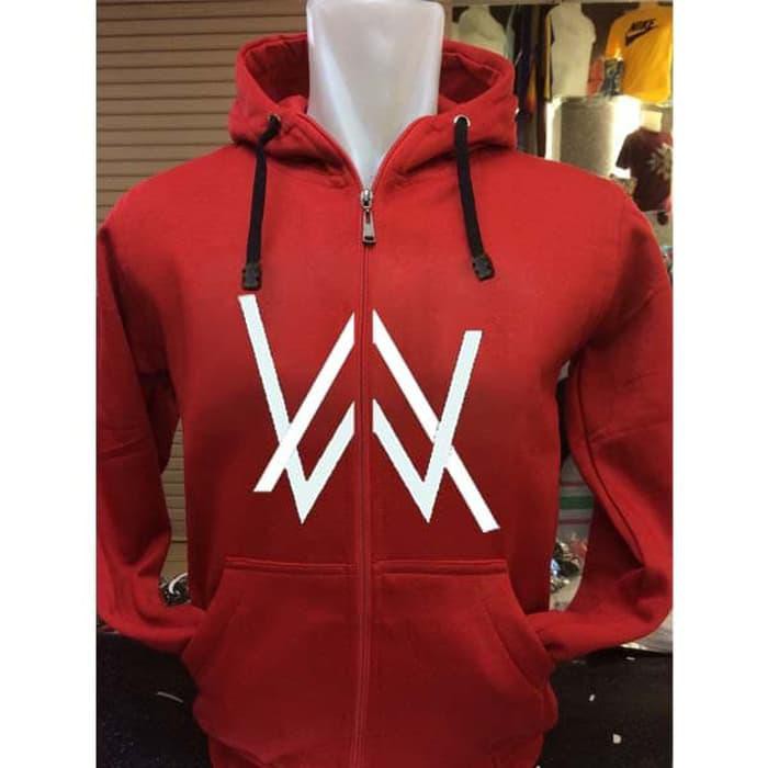 Jaket Hoodie Alan Walker AW-221 Marsmellow Merah Faded Non Original