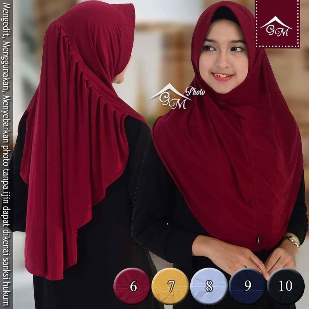 Dijual MURMER MURAH JILBAB HIJAB LANGSUNG INSTAN BERGO LAZMI POLOS PET ANTEM Diskon45%