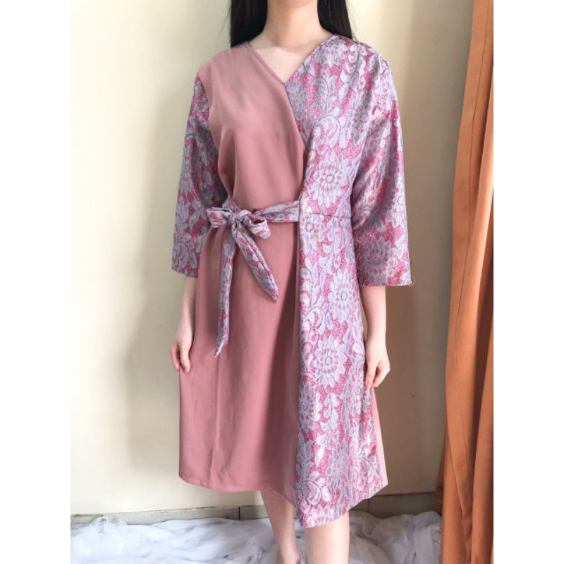 Ken-153 Dress brukat pesta Dress scuba premium model kimono A Line dress casual &amp; formal bisa Cod