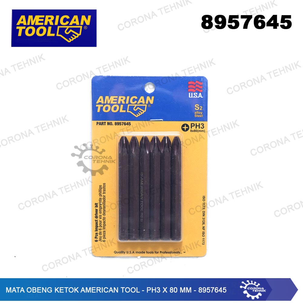 8957645 - Mata Obeng Ketok American Tool - PH3 x 80 mm