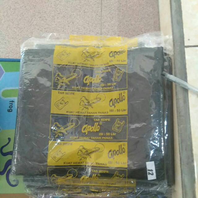 Tas plastik uk 27cmx47cm|| kresek hitam || kantong kresek hdpe ukuran besar apollo