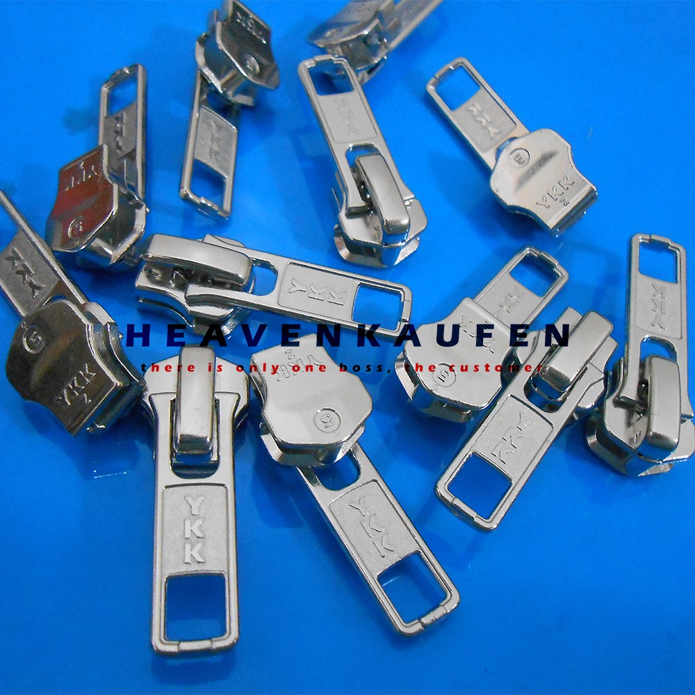 Kepala Resleting/Kepala Zipper/Slider YKK Gigi Besi Nikel No 5