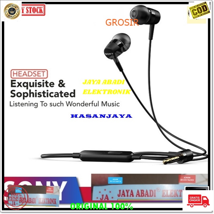 J188 ORIGINAL SONY HEADSET HP JACK 3.5MM IN EAR HANDSFREE STEREO DOBEL BASS EARPOD HEADSET HANDSFREE HEADPHONE EARPHONE MUSIC VOKAL AUDIO SOUND EARPOD MEGA BAS AUDIO SUARA JERNIH DAN NGEBASS BISA UNTUK TELPON DAN MUSIK BISA KE JENIS SEGALA HP TAB PC LAPTO