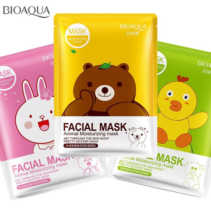 【Best Seller】Bioaqua Animal Facial Mask Line Edition / BIOAQUA Animal Moisturizing / Natural Extract
