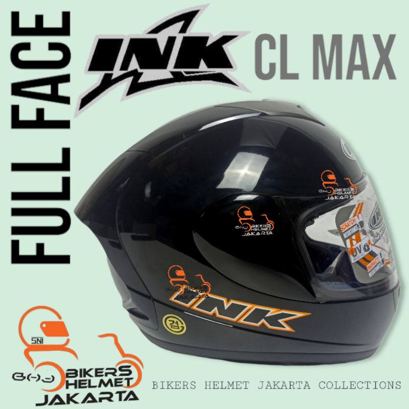 INK HELM CL MAX SOLID BLACK METALIC FULL FACE