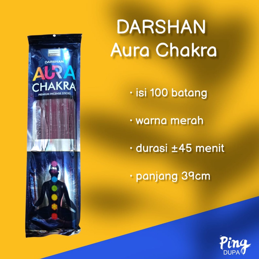 Dupa Hio Aura Chakra Pouch Plastik Isi 100 Batang by India Aromaterapi Darshan