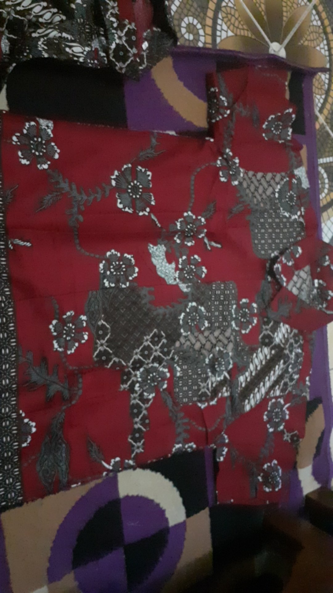 Baju Couple Batik Keluarga Terbaru Dy02 Merah Lengan Pendek