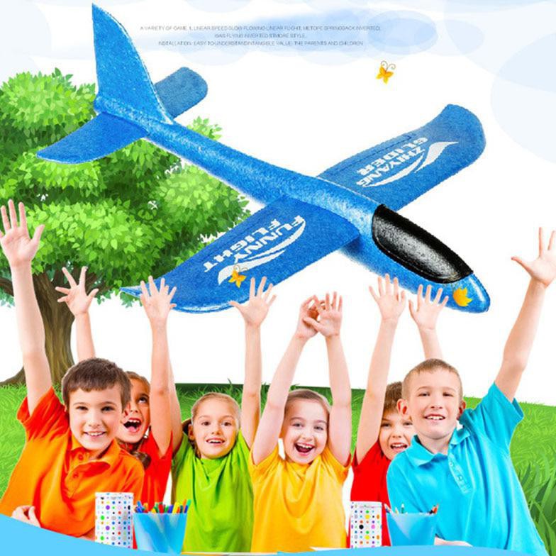 GOROCK Mainan Pesawat DIY Hand Throw Foam Aeroplane Flying Glider Planes - TY0310 Mix Color Gr