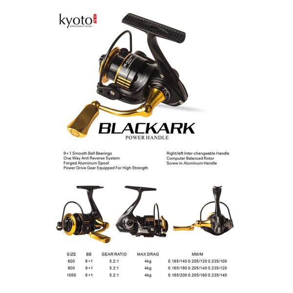 Penawaranspesial Reel Kyoto Blackark 1000 Power Handle Berkualitas