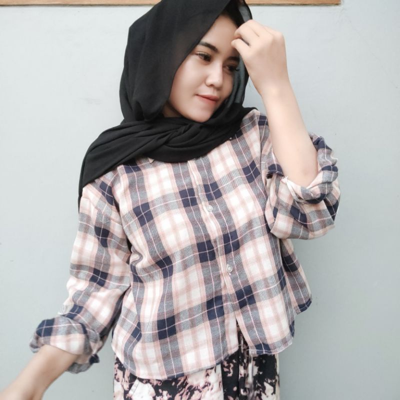 CROP TOP FLANEL / KEMEJA FLANEL WANITA / KEMEJA CROP / KEMEJA WANITA TERBARU-Al44
