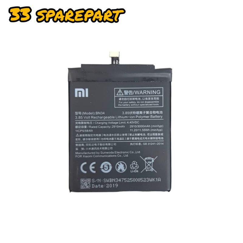 BATERAI BN34 XIAOMI REDMI 5A ORIGINAL