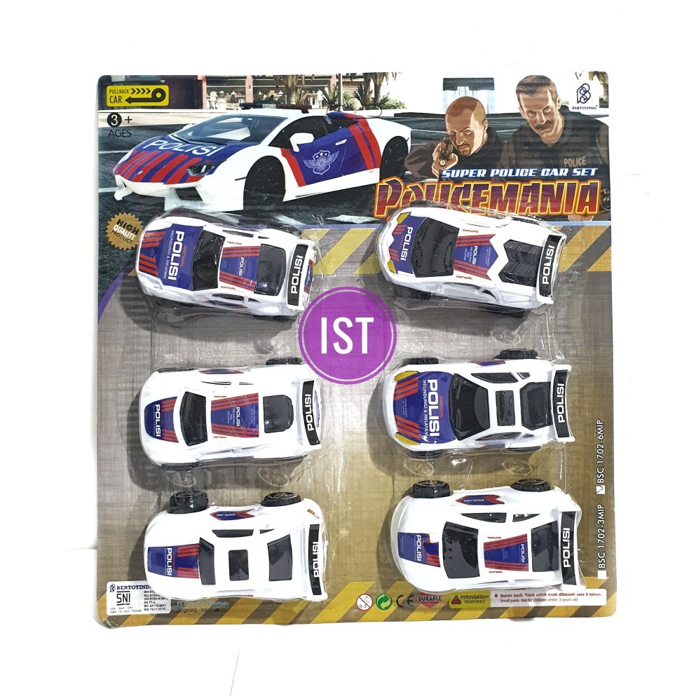 MWN.TOYS Mainan Mobil Police Mania 6 pcs No.BSC.1702-6MIP