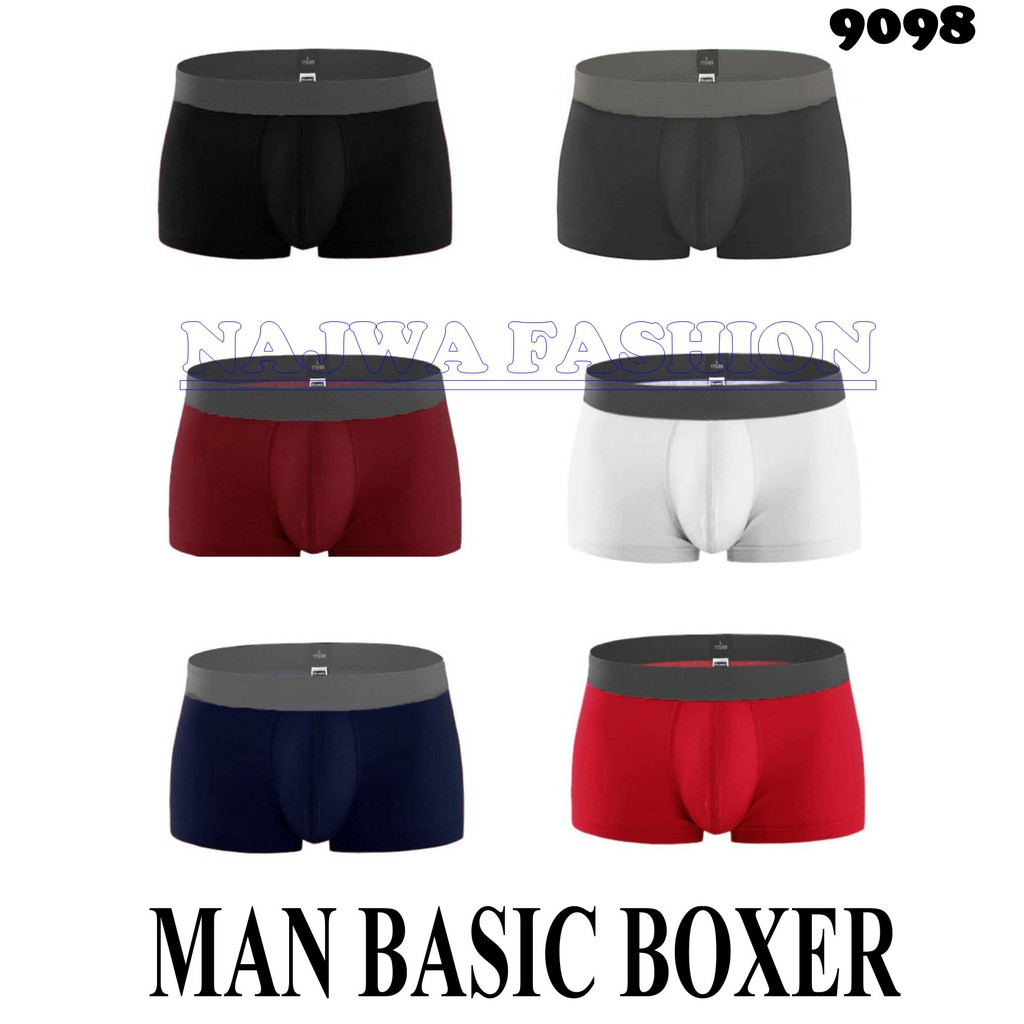 VS - BOXER PRIA POLOS DAN MOTIF BASIC IMPORT HIGH QUALITY TERMURAH DI JAMIN PUAS