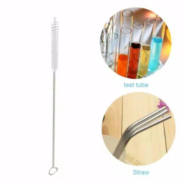 [BISA COD]  1 Pcs  Sikat Pembersih Sedotan Stainless Steel Botol Brush Straw Serbaguna