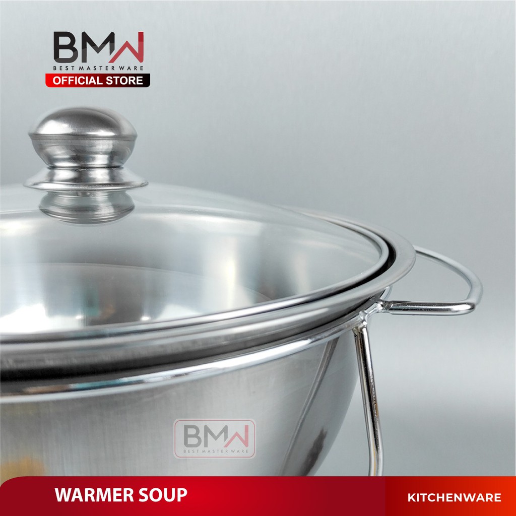 BMW Kitchen Ware - Warmer Soup Bulat Tempat Saji Sayur Prasmanan Chafing Dish Stainless Steel