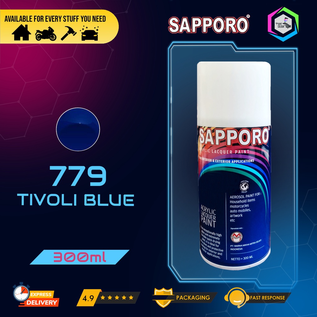 Cat Semprot SAPPORO Paint - 779 Tivoli Blue Helm/Motor/Gundam/Body