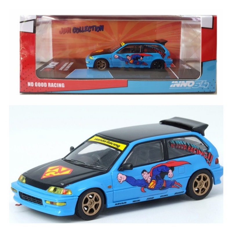 Diecast Inno64 / INNO - Superman Honda Civic EF9  No Good Racing