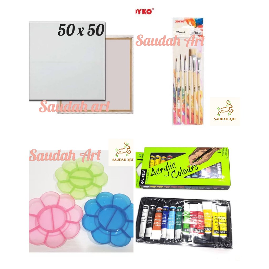 

Paket Kanvas Lukis (kanvas 50x50,palet,kuas,cat akrilik)