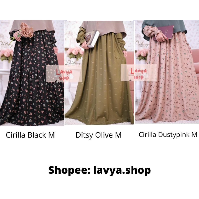 Ditsy Agustus 2022 Ditsy Olive Cirilla Dustypink Cirilla Black