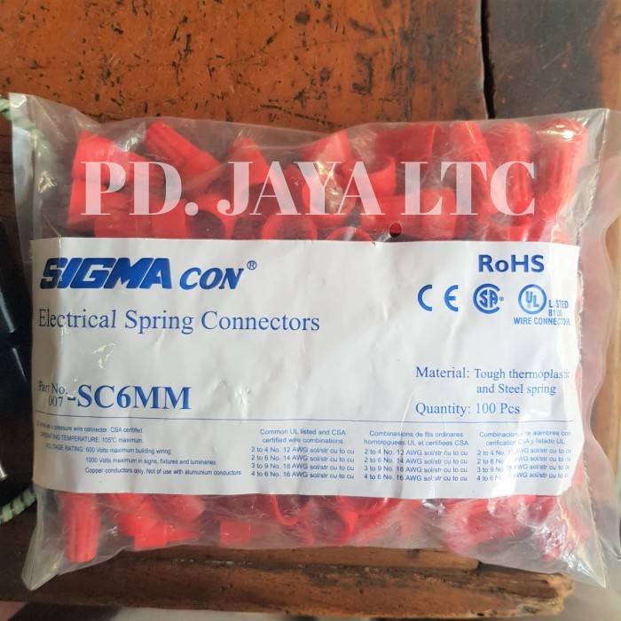 Sigma Lasdop 6MM - Perapi Kabel -  Electrical Spring Connectors SC6MM