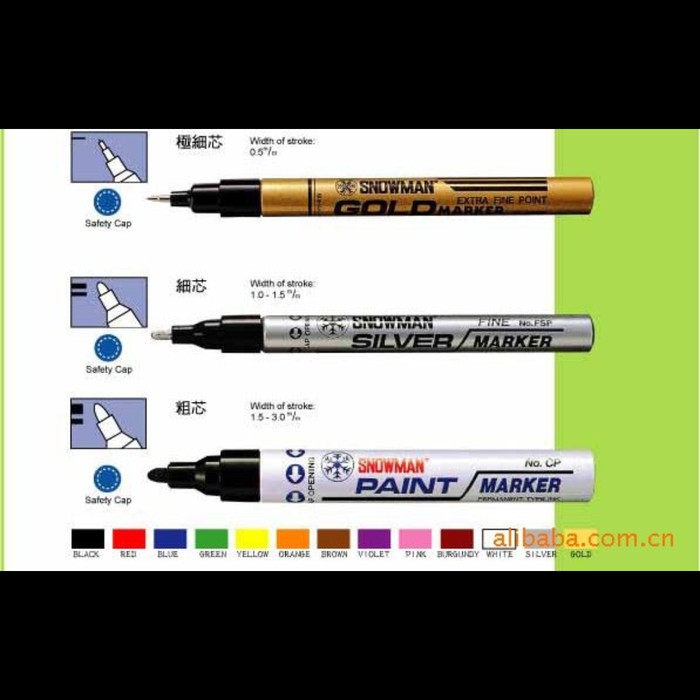 

READY SPIDOL SNOWMAN PERMANENT WHITE MARKER PUTIH WP-12