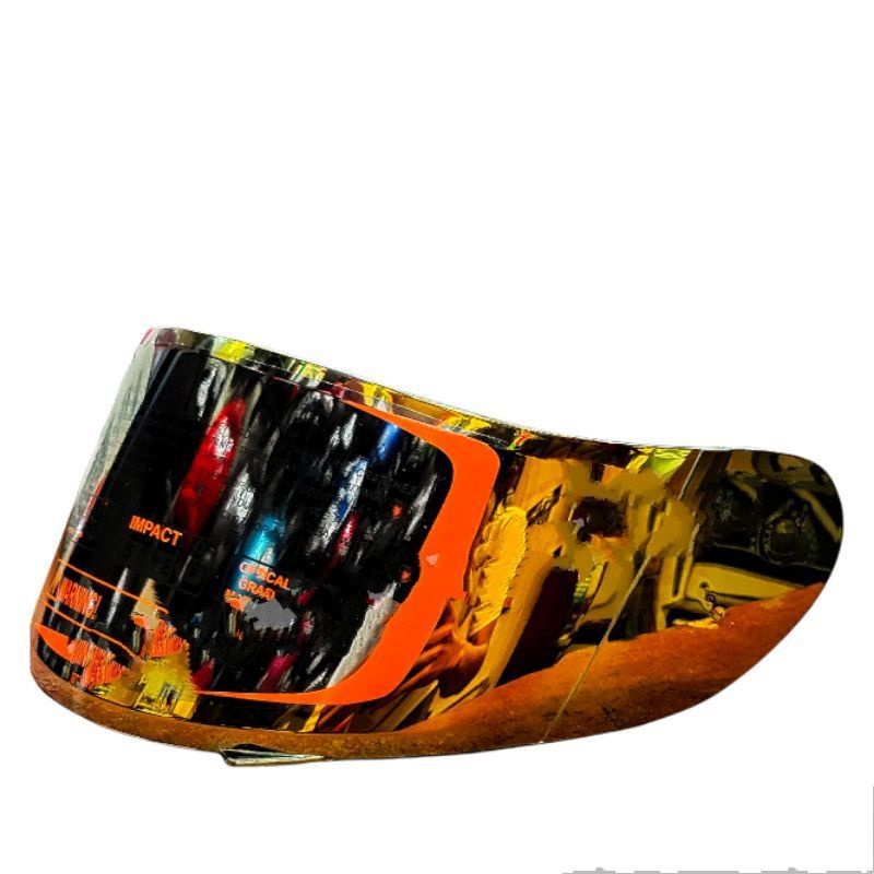flat visor kyt r10 iridium red gold
