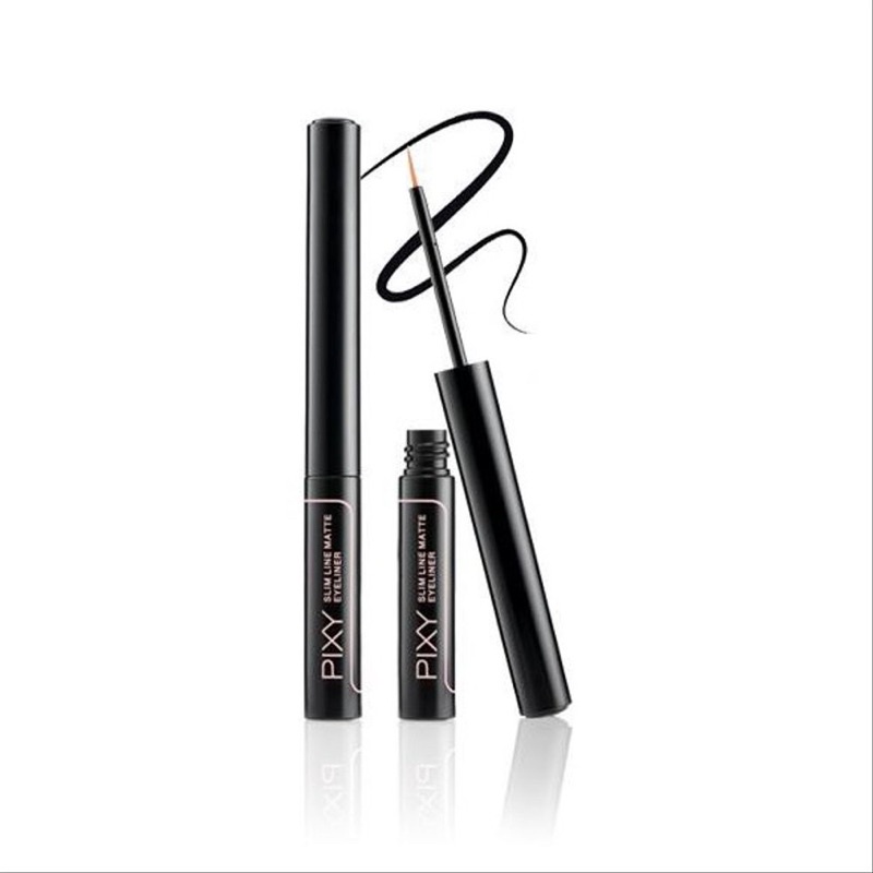 [ib]  pixy eyeliner slim matte black - pixy slim line matte eyeliner Black kuas