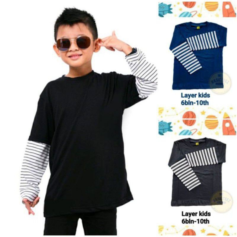 kaos double layer anak