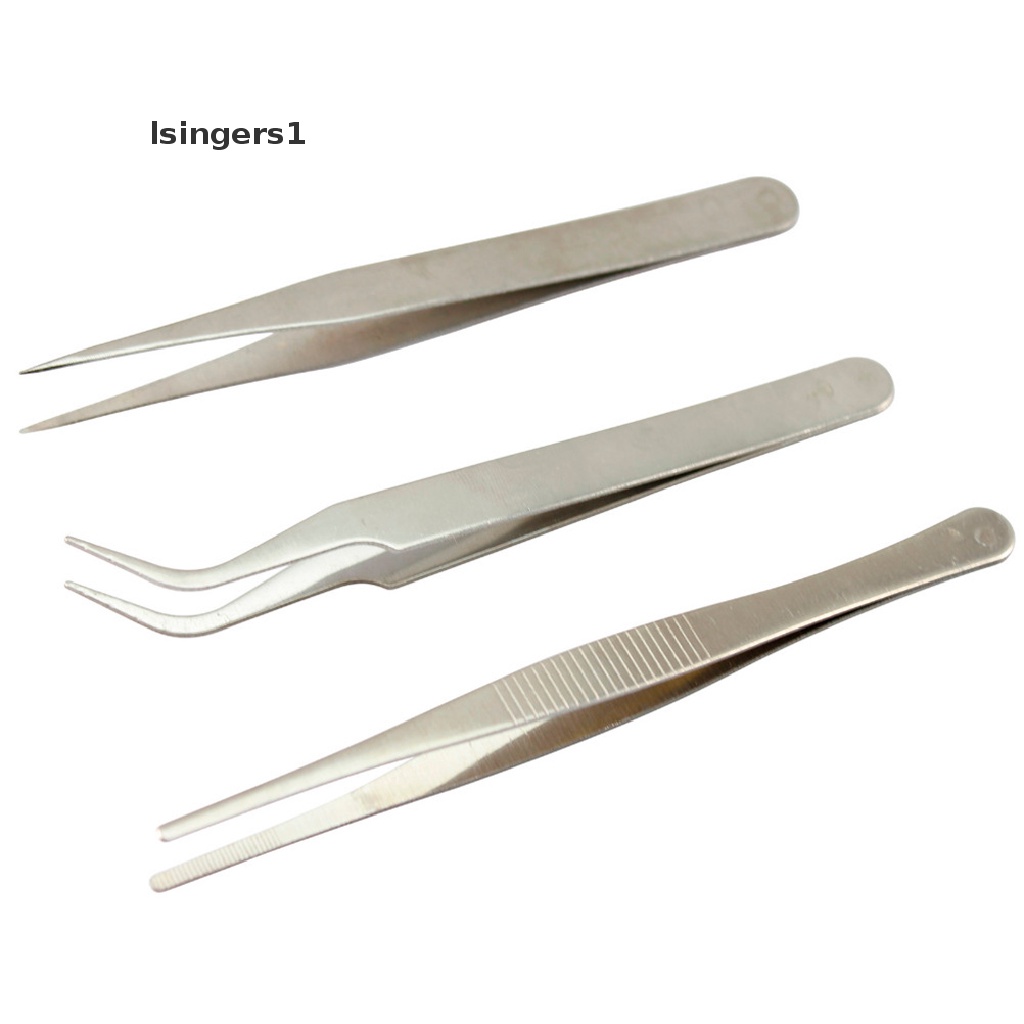 (lsingers1) 3pcs / Set Pinset Presisi Bahan Stainless Steel Untuk Reparasi Elektronik