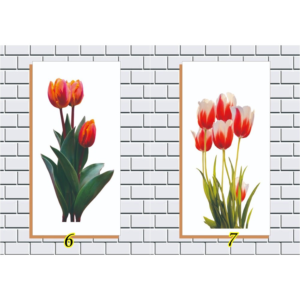 SERI TULIP Poster kayu hiasan dinding rumah