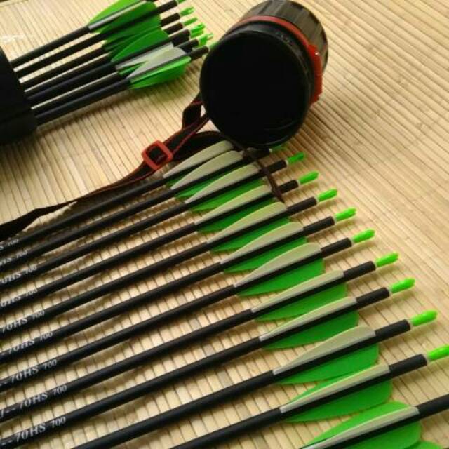 Arrow Musen carbon composite anak panah karbon vanes hijau