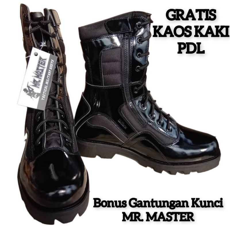 SEPATU PDL LGR RADIAL KILAP KULIT SAPI ASLI MR MASTER SEPATU PDL DINAS LAPANGAN TNI POLRI SECURITY