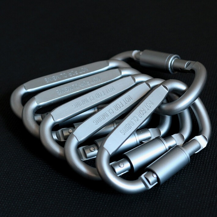 Quickdraw Carabiner Gantungan Tas Aluminium - Silver