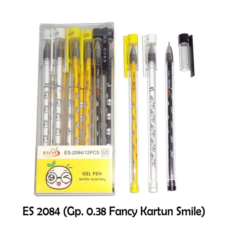 

Pulpen Gel Esco Lucu Fancy Smile - ES208 - 0.38 - 1 lusin - 12pcs