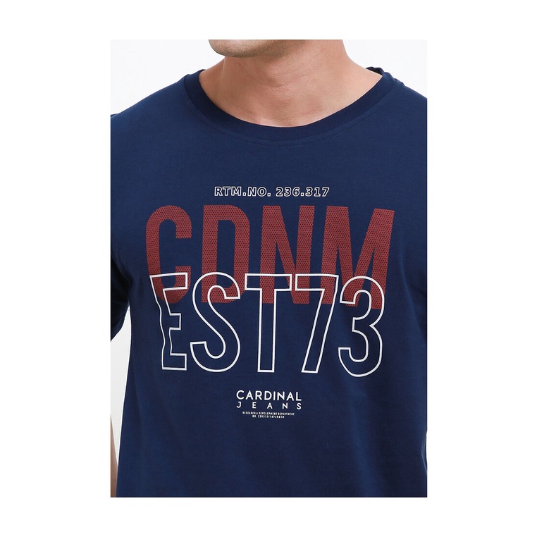 BAJU KAOS PRIA CARDINAL ORIGINAL CASUAL LENGAN PENDEK BIRU NAVY CA11