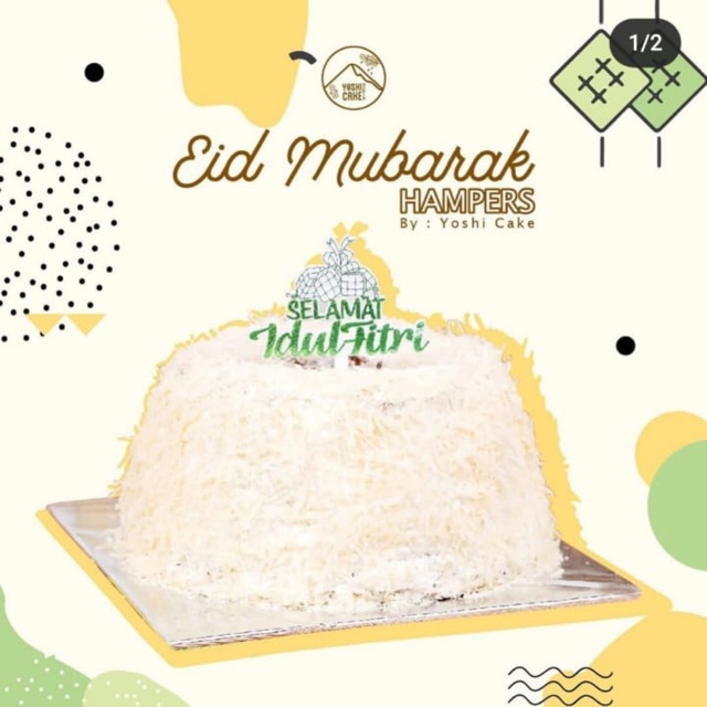 

Chiffon ketan hitam topping keju atau coklat by yosi cake hampers lebaran