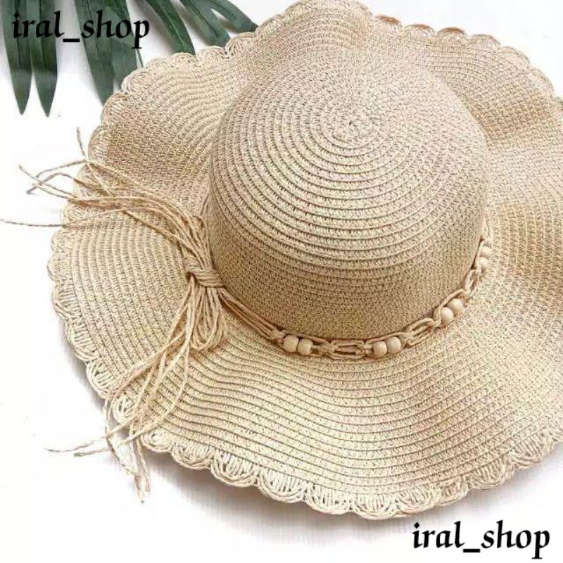 Topi pantai import / Topi pantai gelombang import / topi pantai wanita import / Topi pantai lebar wa