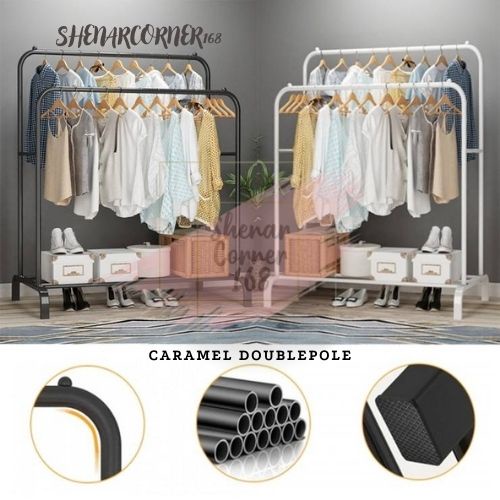 SHENAR GANTUNGAN BAJU /STAND HANGER/ BIG DOUBLE STAND HANGER MULIG / RAK GANTUNG BAJU GAWANGAN JEMURAN STAND HANGER DOUBLE, SHENARCORNER168