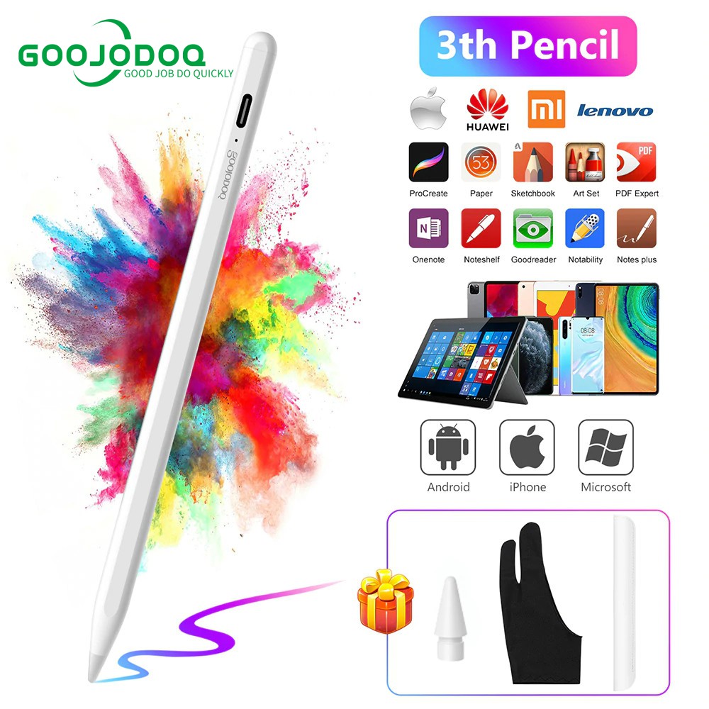 GOOJODOQ for Apple pencil 1 2 Universal Stylus Pen Pencil for Pro 11 Pencil Tablet Pen IOS Android