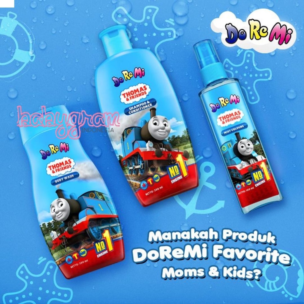 Doremi Kids Thomas Body Wash / Shampoo Hair / Parfum Anak Cologne Body Mist