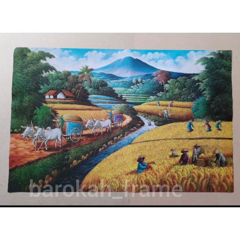 poster pemandangan poster kaligrafi ukuran 60x90cm